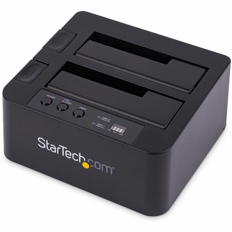 StarTech.com Dual Bay Hard Drive Duplicator Dock, Standalone HDD/SSD Cloner/Copier, USB 3.0 / eSATA to SATA III Hard Drive Cloner - SDOCK2U33RE