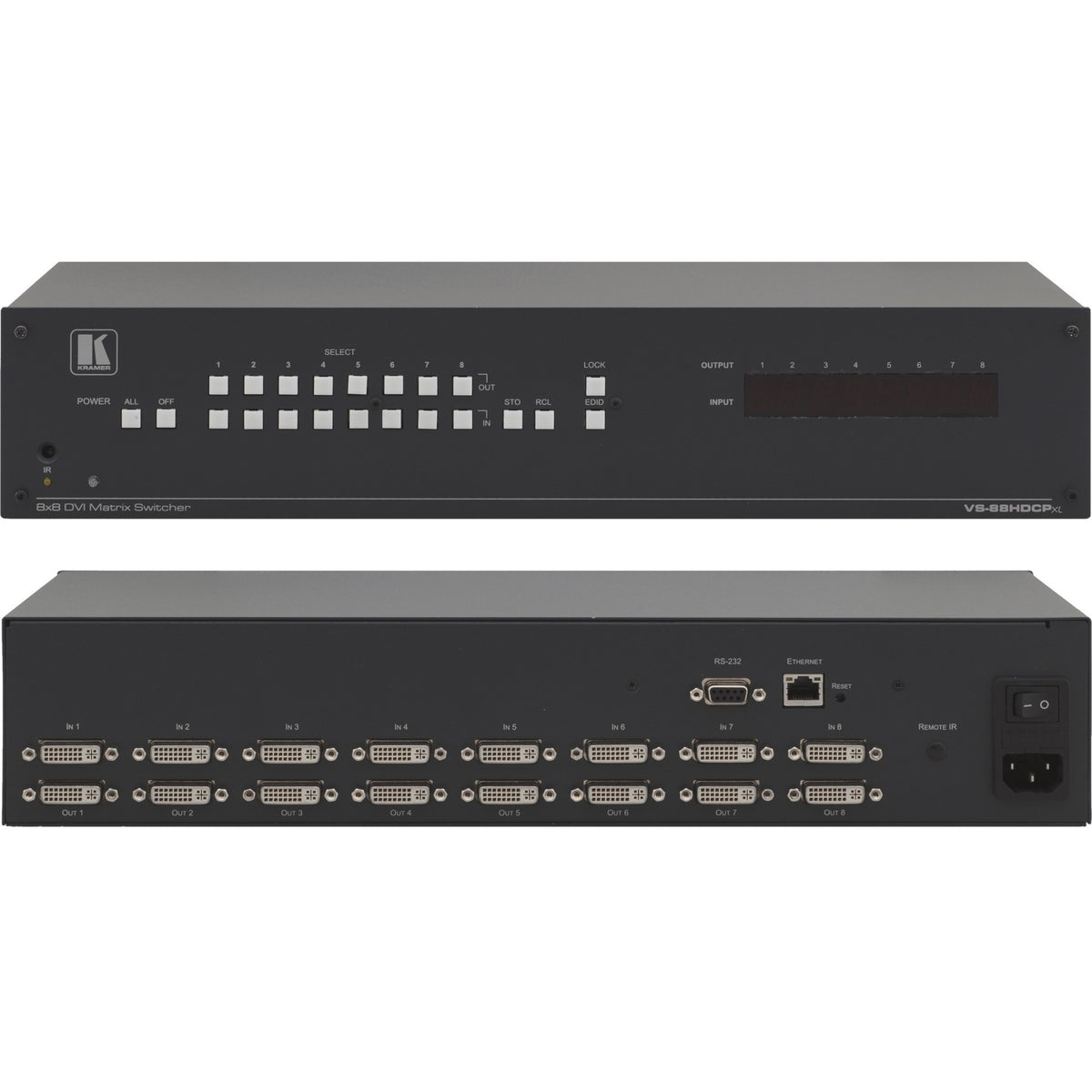 Kramer VS-88HDCPxl 8x8 DVI (HDCP) Matrix Switcher - VS-88HDCPXL