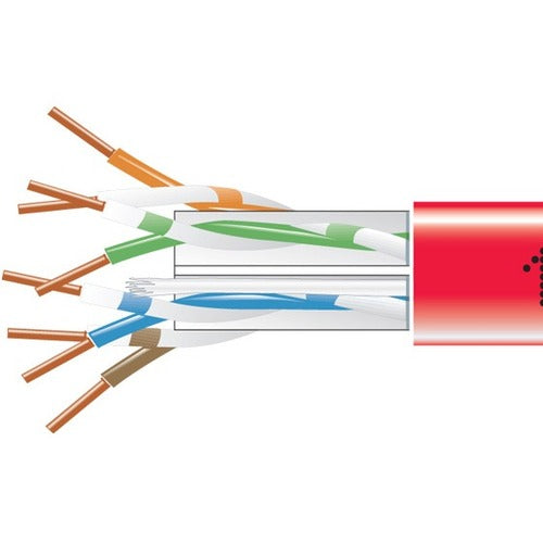 Black Box CAT6 550-MHz Solid Bulk Cable UTP CMP Plenum RD 1000FT Pull-Box - EYN869B-PB-1000