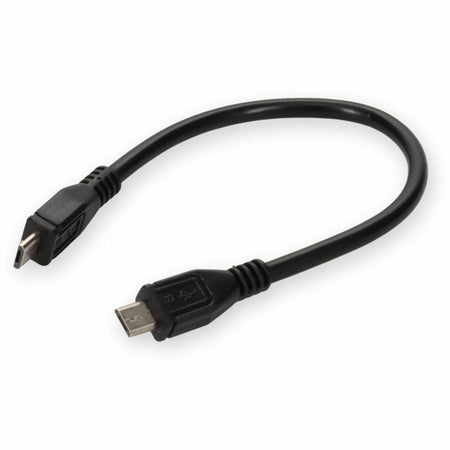 AddOn 5in Micro-USB B 2.0 Male to USB A 2.0 Female Black Cable - USBOTG