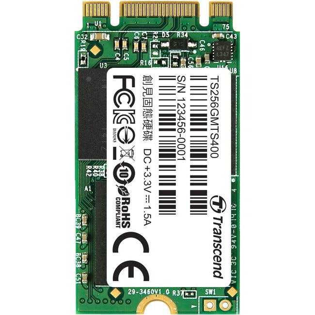 Transcend MTS400 256 GB Solid State Drive - M.2 Internal - SATA (SATA/600) - TS256GMTS400