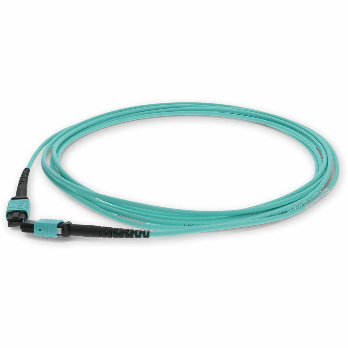 AddOn 10m MPO (Male) to MPO (Male) 12-Strand Aqua OM4 Straight Fiber OFNR (Riser-Rated) Patch Cable - ADD-MPOMPO-10M5OM4SM