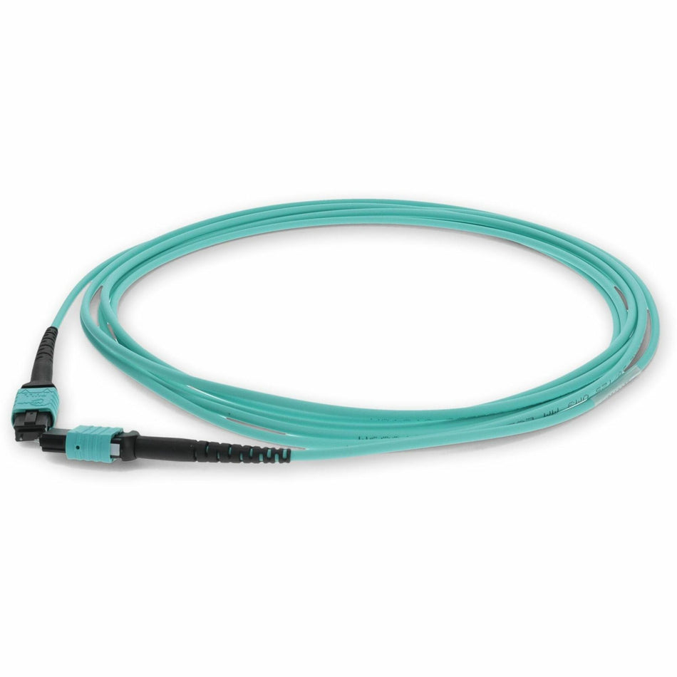 AddOn 10m MPO/UPC (Male) to MPO/UPC (Male) Aqua OM4 OFNR (Riser-Rated) 12-Strand Fiber Patch Cable - ADD-MPOMPO-10M5OM4SM