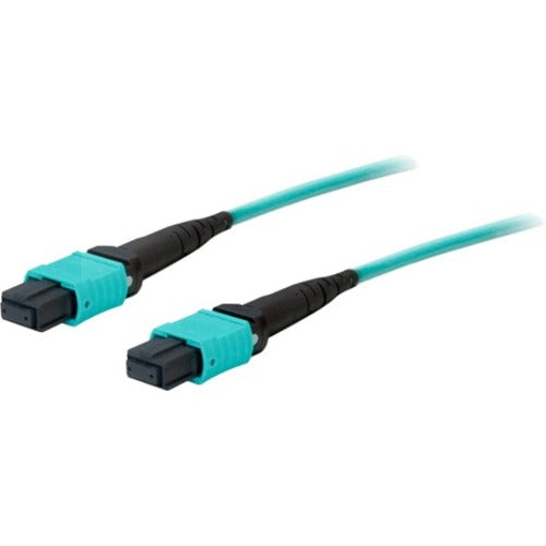 AddOn 1m MPO (Female) to MPO (Female) 12-Strand Aqua OM4 Straight Fiber OFNR (Riser-Rated) Patch Cable - ADD-MPOMPO-1M5OM4S