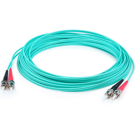 AddOn 30m ST (Male) to ST (Male) Aqua OM4 Duplex Fiber OFNR (Riser-Rated) Patch Cable - ADD-ST-ST-30M5OM4