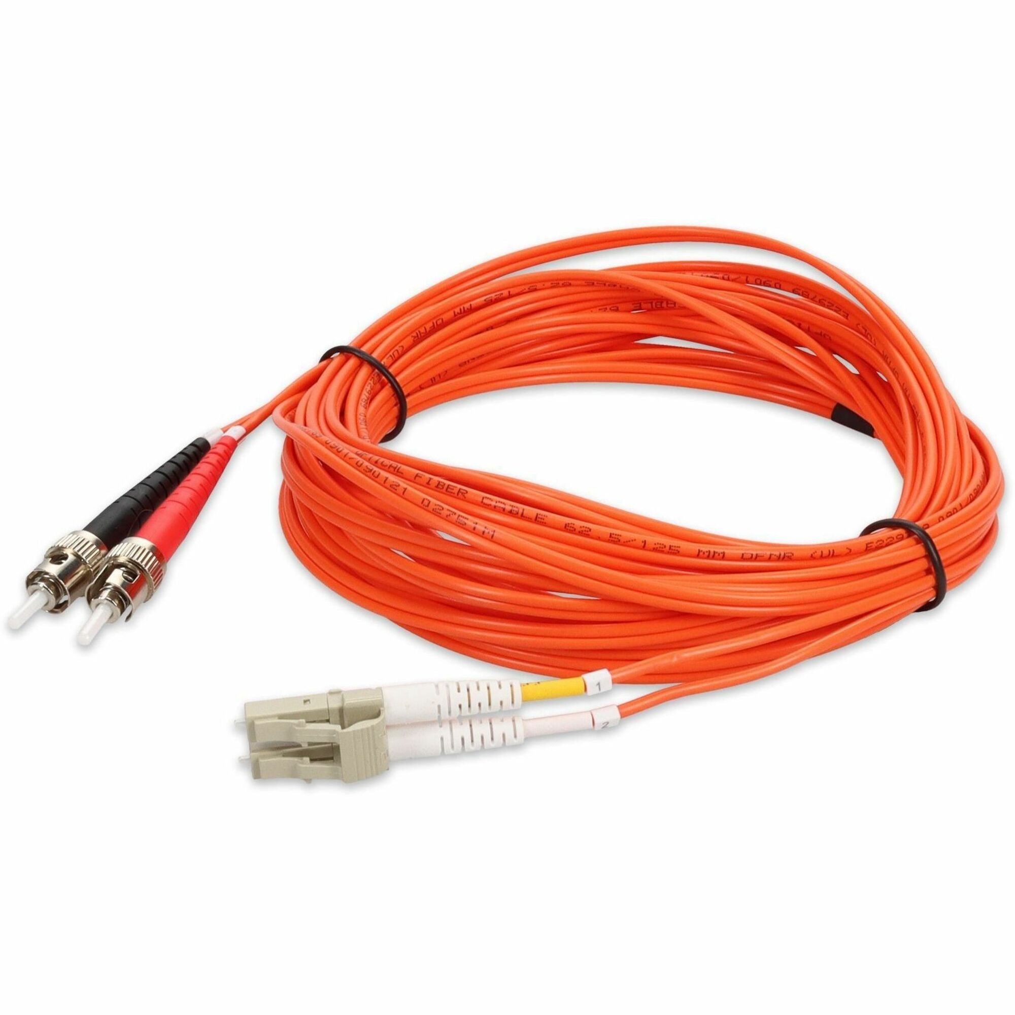 AddOn 1m ST to LC Orange OM1 Duplex OFNR (Riser-Rated) MMF Fiber Patch Cable - ADD-ST-LC-1M6MMF