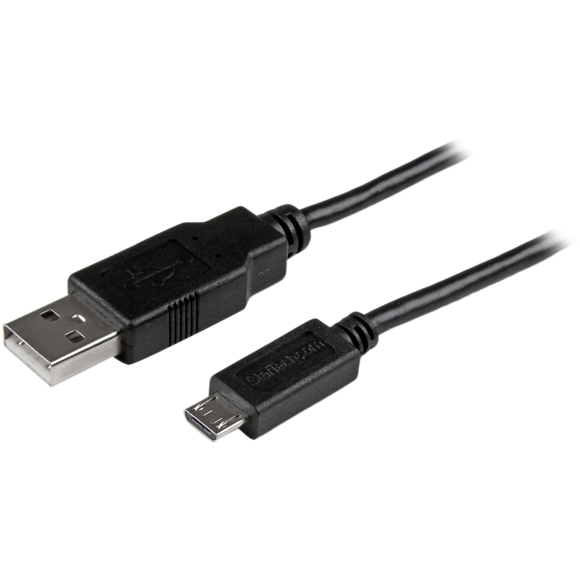 StarTech.com 3 ft Mobile Charge Sync USB to Slim Micro USB Cable for Smartphones and Tablets - A to Micro B M/M - USBAUB3BK