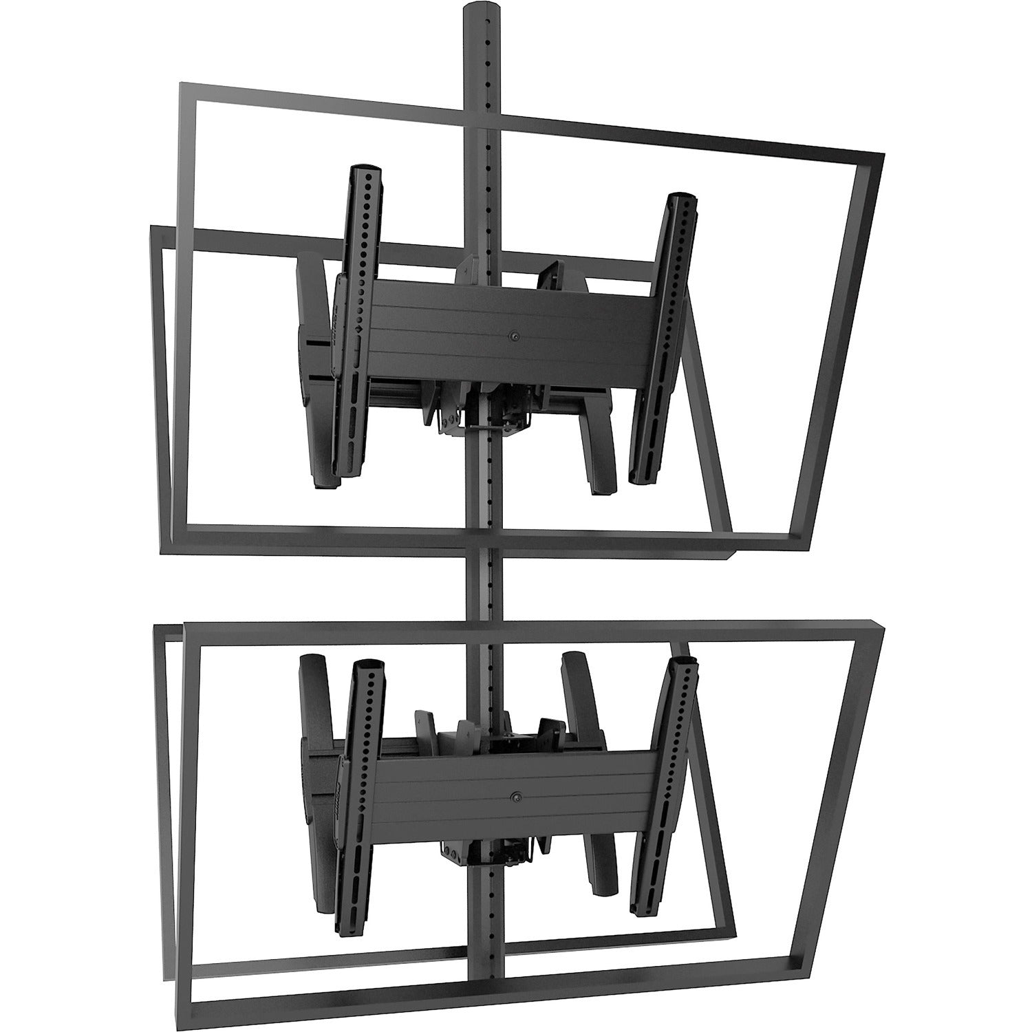 Chief Fusion 1x2 Stacker Medium Ceiling Display Mount - For Flat Panel Displays - Black - MCM1X2U