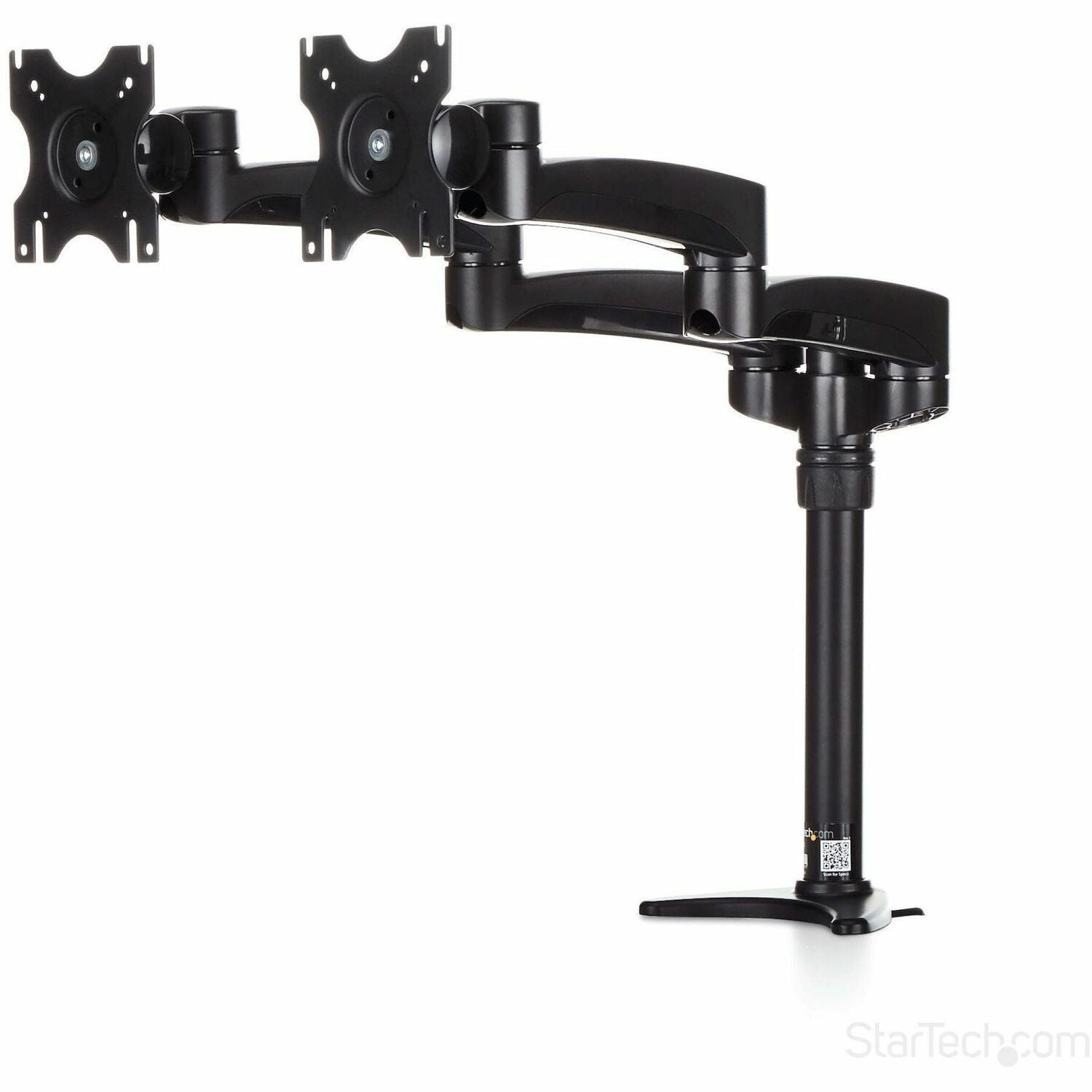 StarTech.com Desk Mount Dual Monitor Arm, Dual Articulating Monitor Arm, Height Adjustable, For VESA Monitors up to 24" (29.9lb/13.6kg) - ARMDUAL