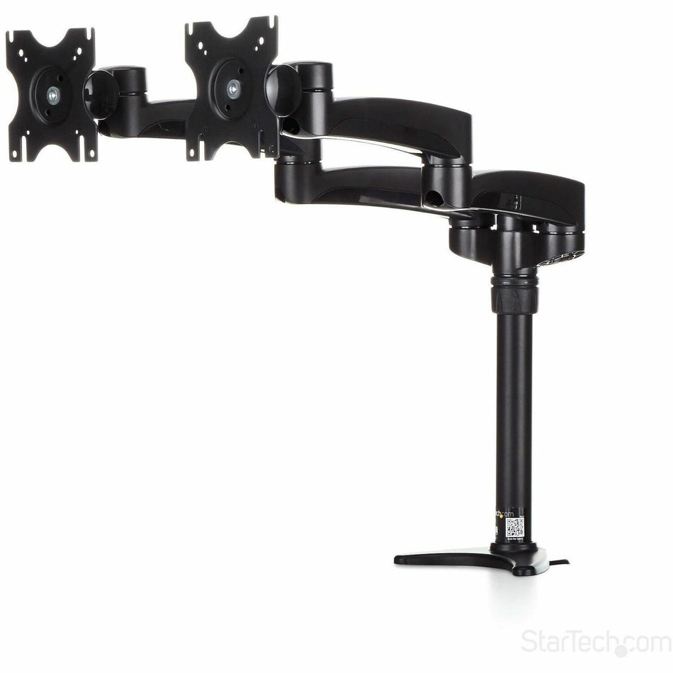 StarTech.com Desk Mount Dual Monitor Arm, Dual Articulating Monitor Arm, Height Adjustable, For VESA Monitors up to 24" (29.9lb/13.6kg) - ARMDUAL