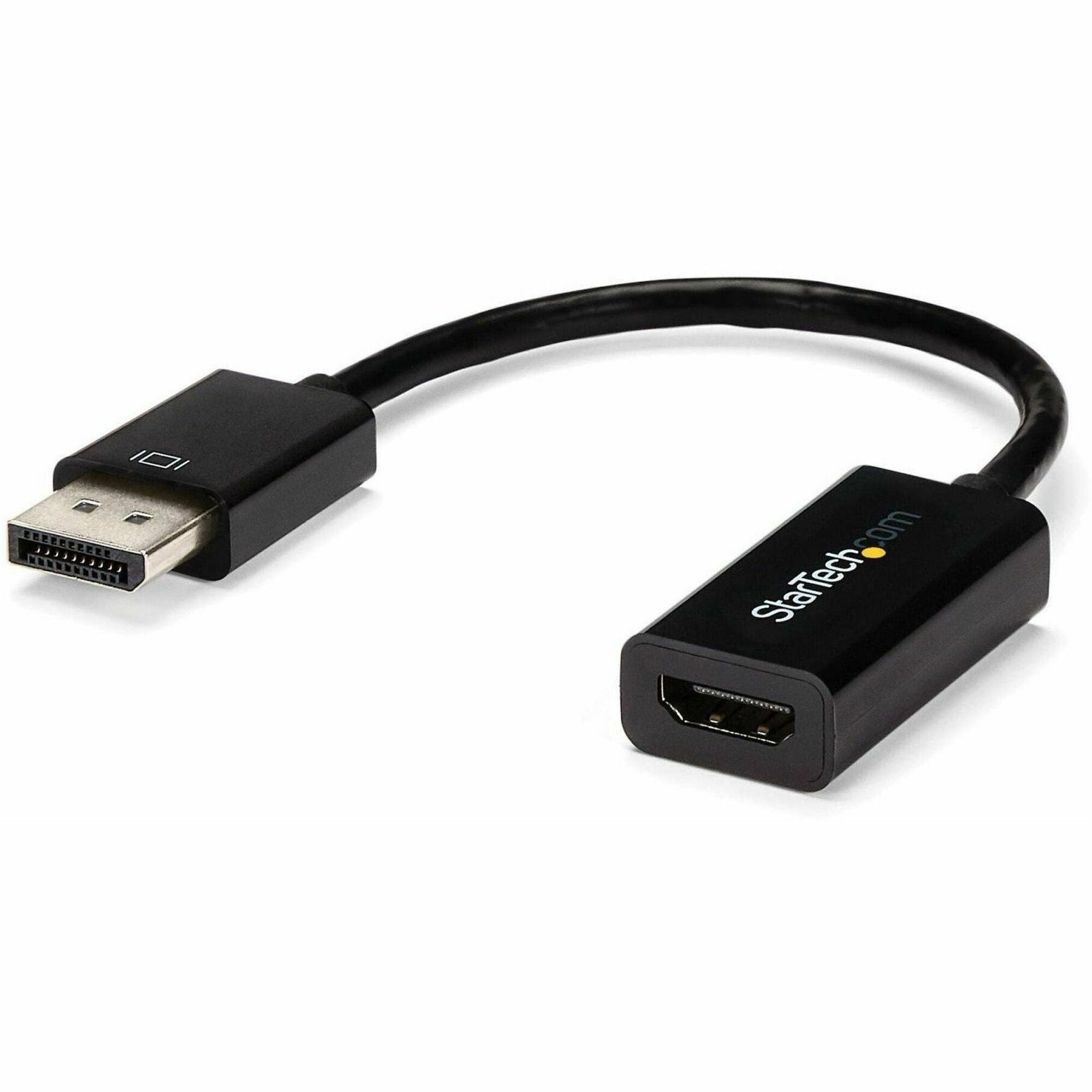 StarTech.com DisplayPort to HDMI Adapter, 4K 30Hz Active DP to HDMI Video Converter, Ultra HD DP 1.2 to HDMI 1.4 Monitor Adapter Dongle - DP2HD4KS