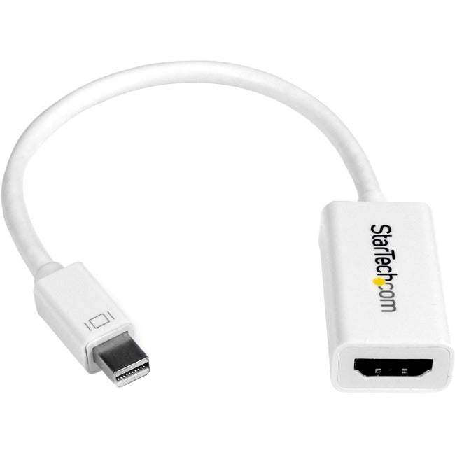 StarTech.com Mini DisplayPort to HDMI Adapter, Active Mini DP to HDMI Video Converter for Monitor/Display, 4K 30Hz, mDP to HDMI Adapter, White - MDP2HD4KSW