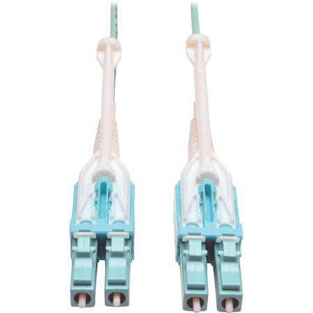 Eaton Tripp Lite Series 10Gb/40Gb/100Gb Duplex Multimode 50/125 OM3 LSZH Fiber Patch Cable with Push/Pull Tab Connectors (LC/LC), Aqua, 2M (6.6 ft.) - N820-02M-T