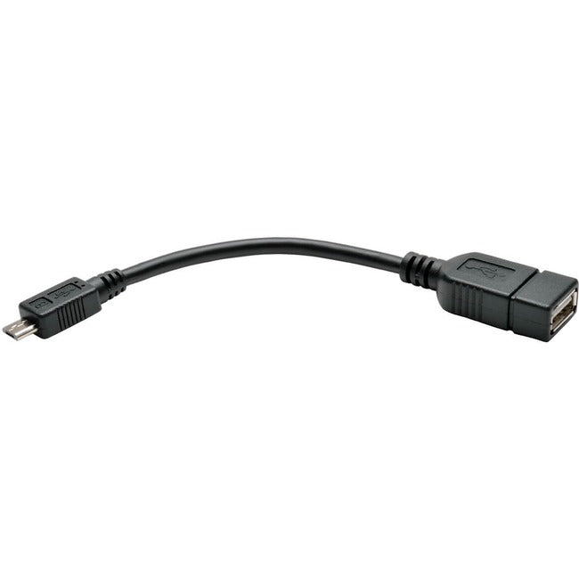 Eaton Tripp Lite Series Micro USB to USB OTG Host Adapter Cable, 5-Pin Micro USB B to USB A M/F, 6-in. (15.24 cm) - U052-06N