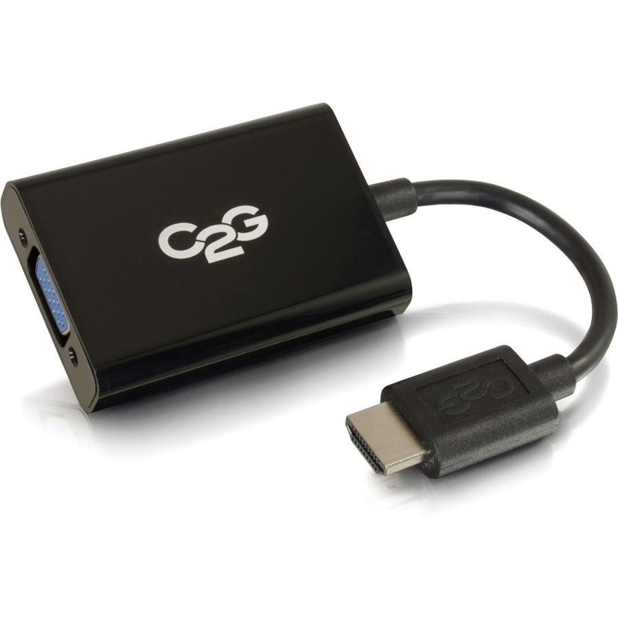 C2G HDMI to VGA Adapter Converter Dongle with Stereo Audio M/F - Black - 41351