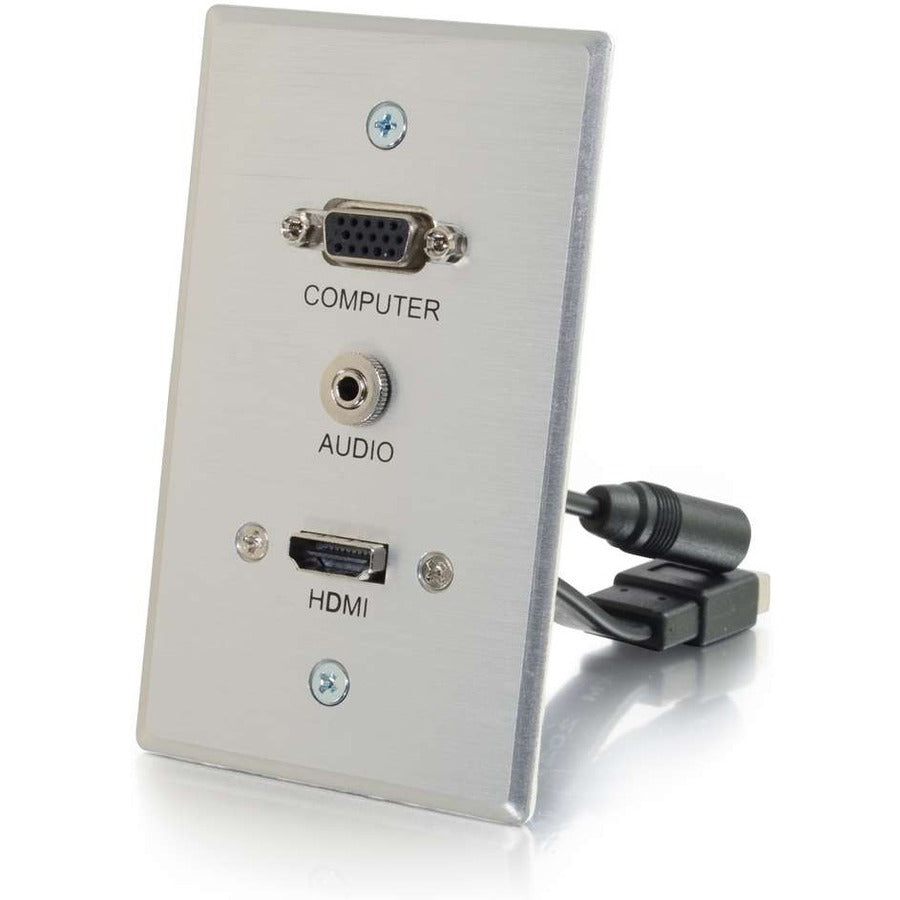 C2G HDMI & VGA 3.5mm Pass Through Wall Plate - Single Gang - 60144