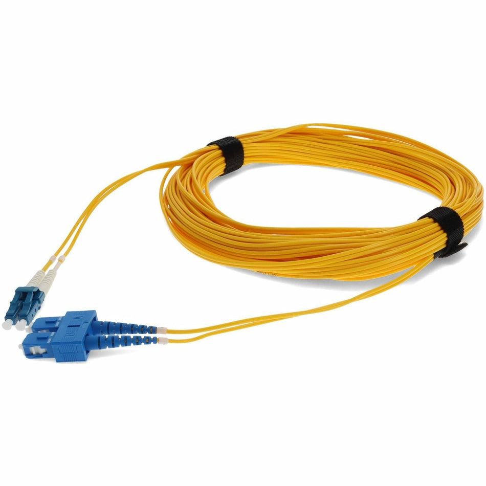 AddOn 15m USC to LC Yellow OS2 Duplex OFNR (Riser-Rated) SMF Fiber Patch Cable - ADD-USC-LC-15M9SMF