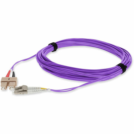 AddOn 7m LC (Male) to SC (Male) Straight Violet OM3 Duplex Fiber OFNR (Riser-Rated) TAA Compliant Patch Cable - AOT-SC-LC7MOM3V