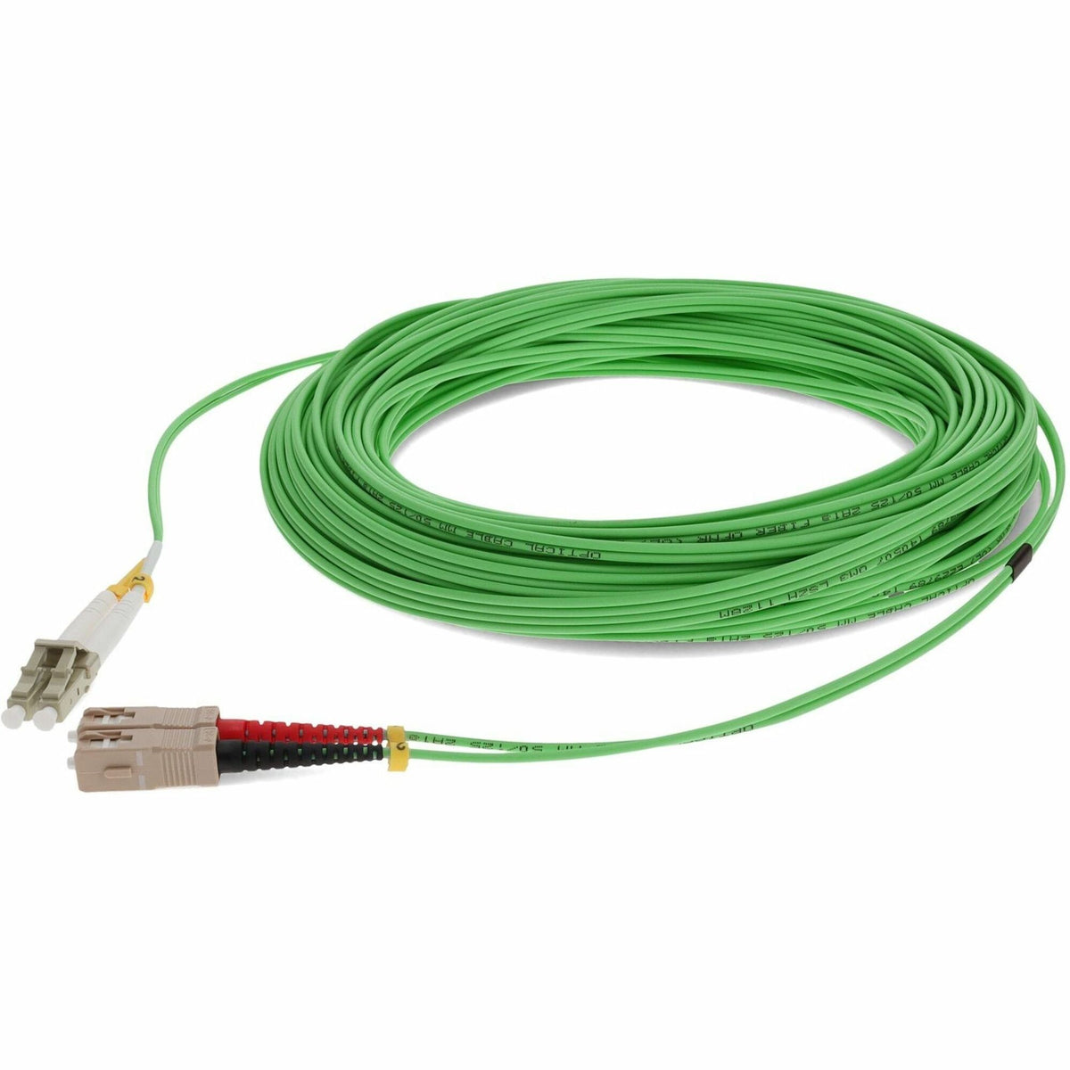 AddOn 20m LC (Male) to SC (Male) Straight Green OM3 Duplex Fiber OFNR (Riser-Rated) TAA Compliant Patch Cable - AOT-SC-LC20MOM3G