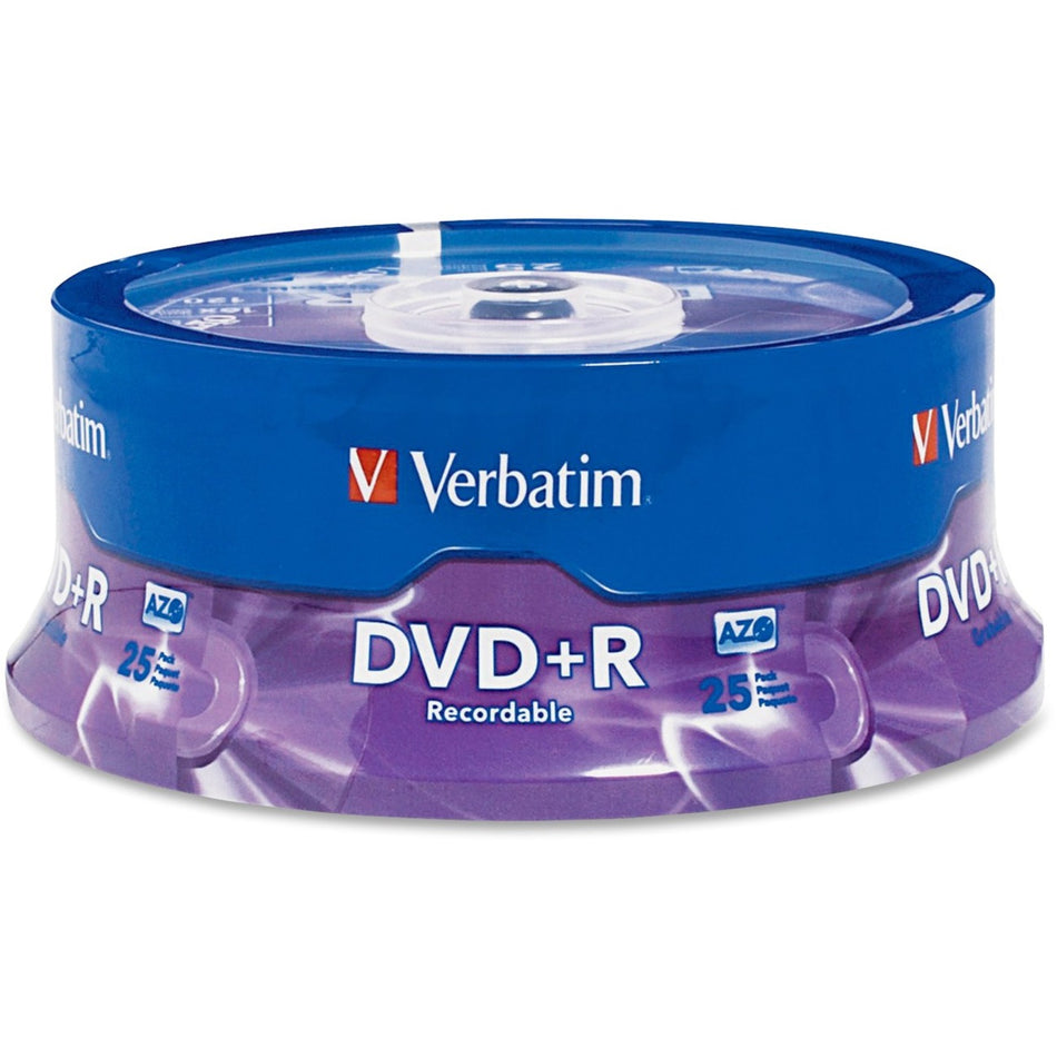 Verbatim AZO DVD+R 4.7GB 16X with Branded Surface - 25pk Spindle - 95033