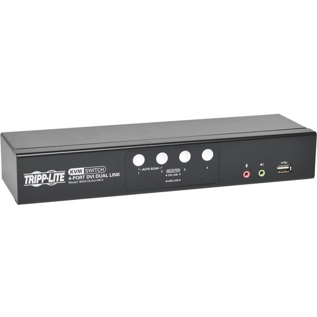 Tripp Lite by Eaton 4-Port DVI Dual-Link / USB KVM Switch with Audio and Cables - B004-DUA4-HR-K