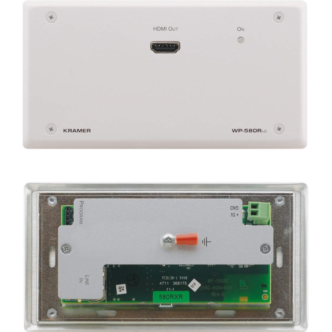 Kramer 4K60 4:2:0 HDMI Wall-Plate Receiver with RS-232 & IR over Extended-Reach HDBaseT - WP-580RXR