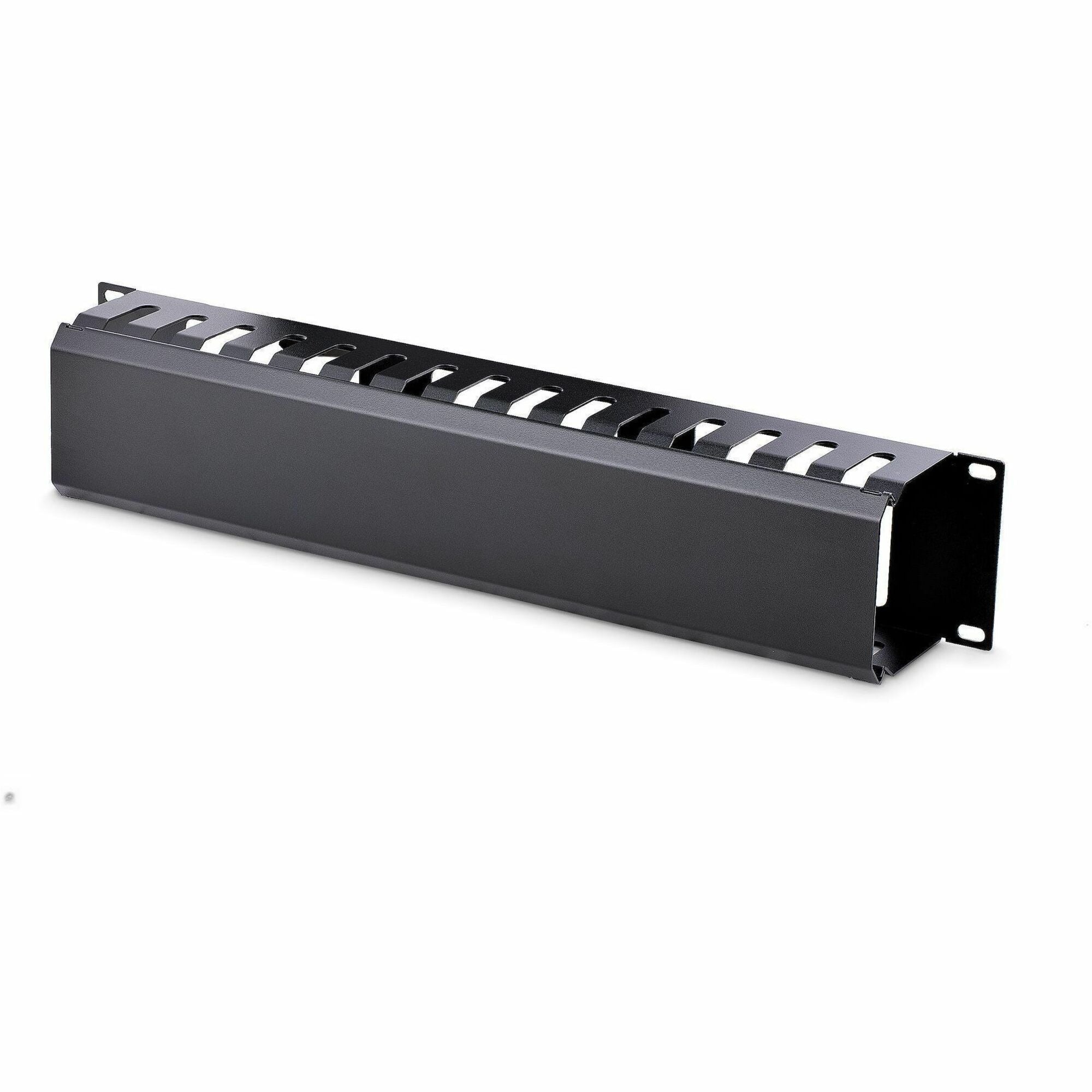 StarTech.com 2U Horizontal Finger Duct Rack Cable Management Panel with Cover - CMDUCT2U