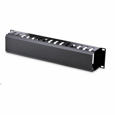 StarTech.com 2U Horizontal Finger Duct Rack Cable Management Panel with Cover - CMDUCT2U