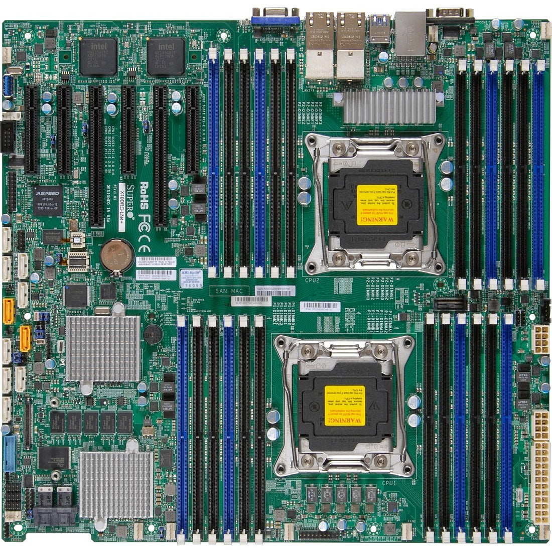 Supermicro X10DRi-LN4+ Server Motherboard - Intel C612 Chipset - Socket LGA 2011-v3 - Enhanced Extended ATX - MBD-X10DRI-LN4+-B