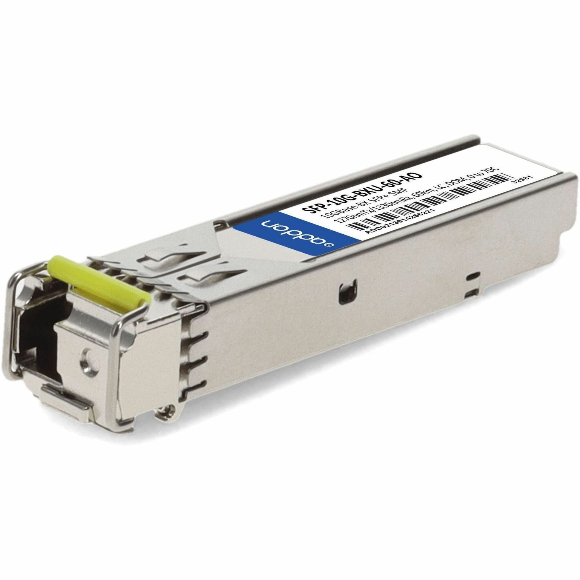 AddOn Cisco SFP-10G-BX-U-60 Compatible TAA Compliant 10GBase-BX SFP+ Transceiver (SMF, 1270nmTx/1330nmRx, 60km, LC, DOM) - SFP-10G-BX-U-60-AO