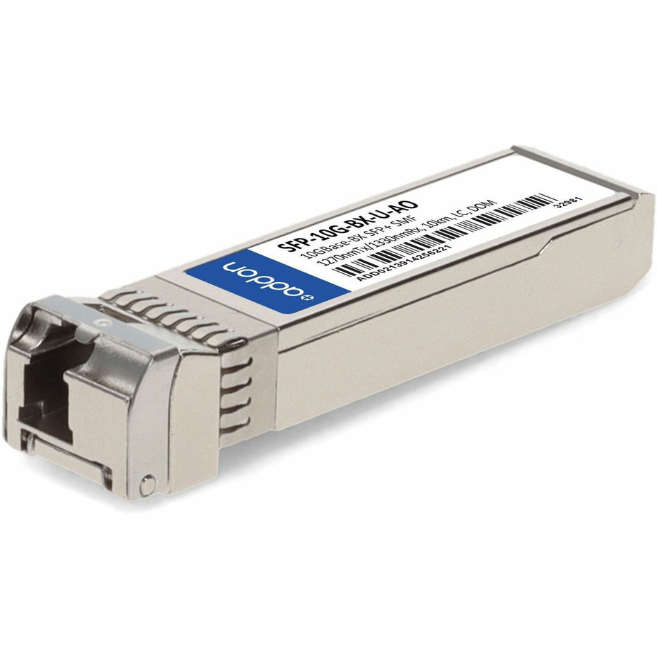 AddOn Cisco SFP-10G-BX-U Compatible TAA Compliant 10GBase-BX SFP+ Transceiver (SMF, 1270nmTx/1330nmRx, 10km, LC, DOM) - SFP-10G-BX-U-AO