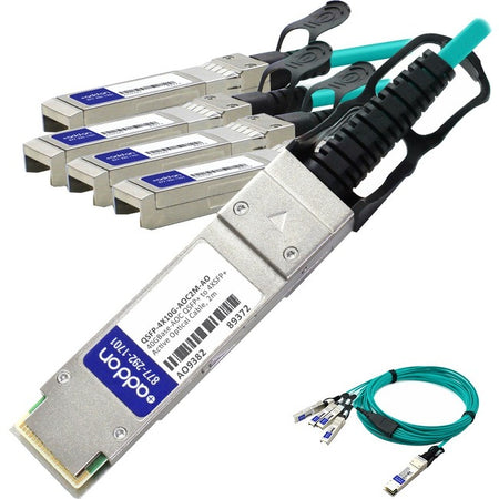 AddOn Cisco QSFP-4X10G-AOC2M Compatible TAA Compliant 40GBase-AOC QSFP+ to 4xSFP+ Direct Attach Cable (850nm, MMF, 2m) - QSFP-4X10G-AOC2M-AO