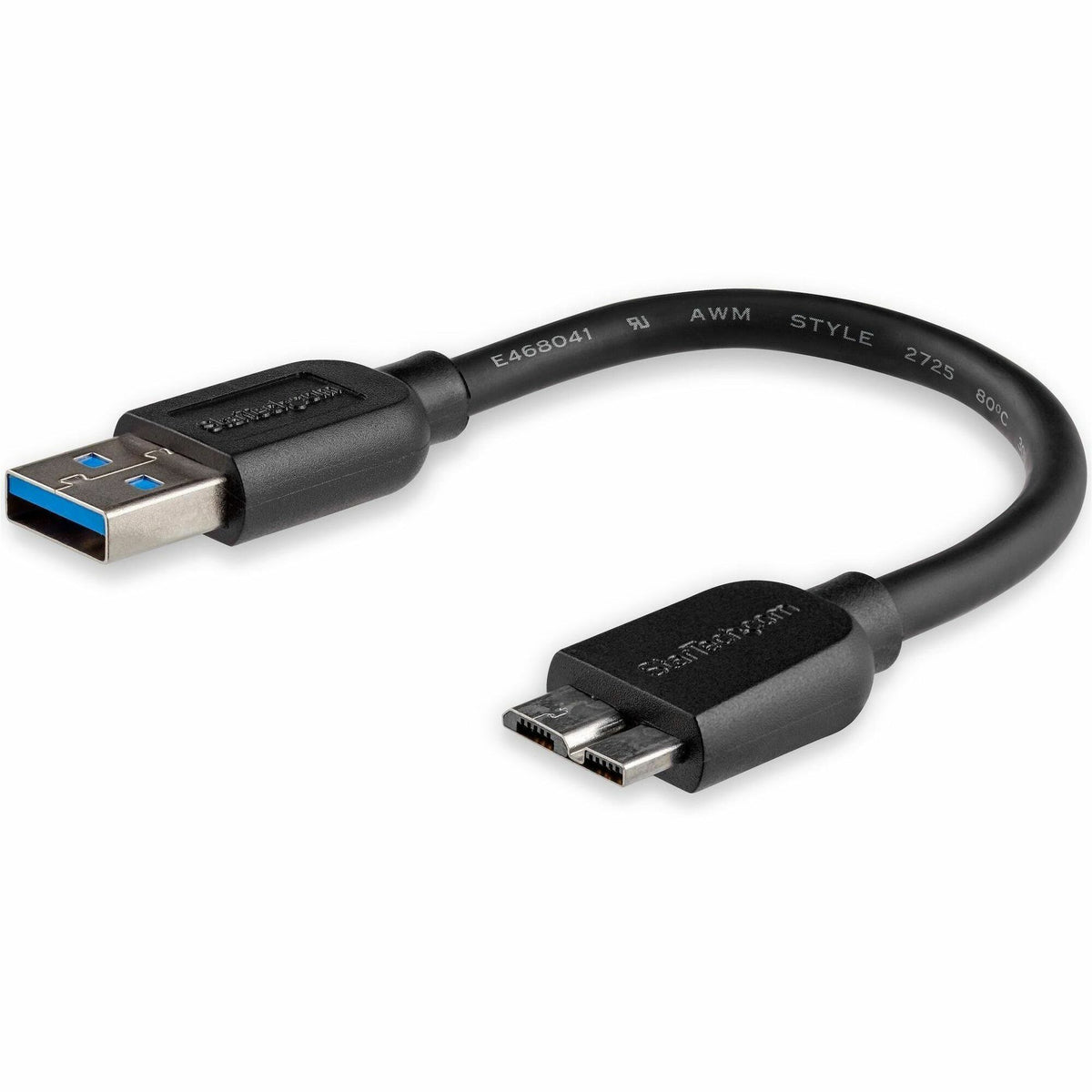 StarTech.com 15cm (6in) Short Slim SuperSpeed USB 3.0 (5Gbps) A to Micro B Cable - M/M - USB3AUB15CMS