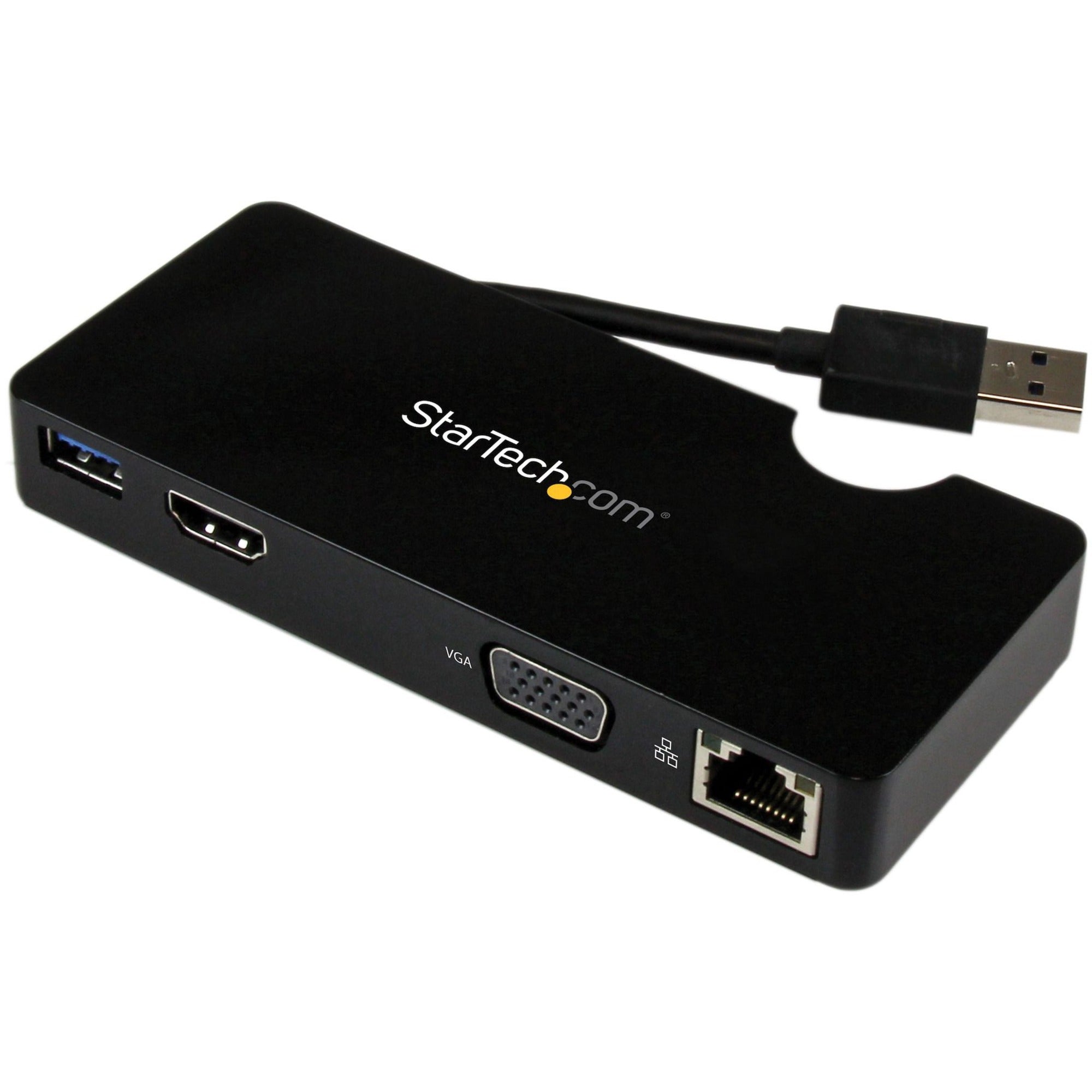 StarTech.com Travel Docking Station for Laptops - HDMI or VGA - USB 3.0 - Portable Universal Laptop Mini Dock - USB3SMDOCKHV