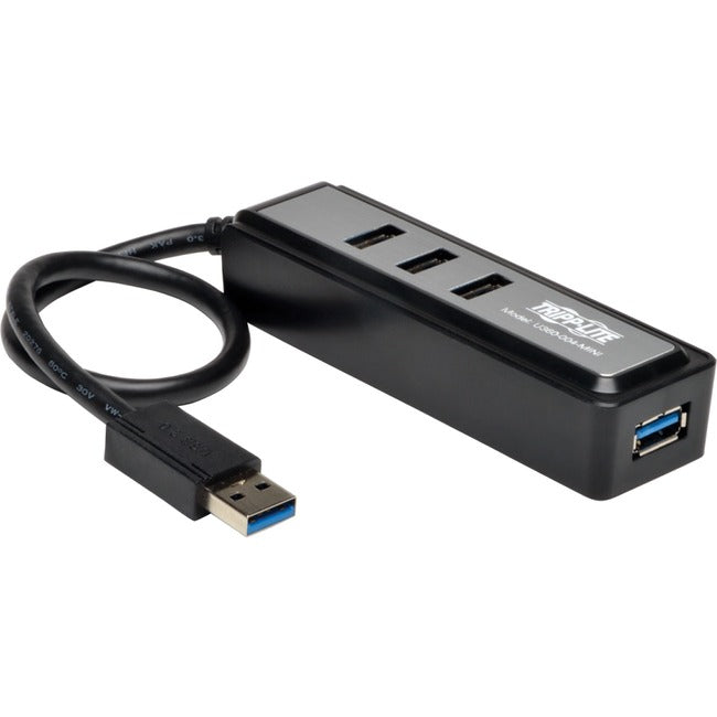 Tripp Lite by Eaton Portable 4-Port USB 3.0 Superspeed Mini Hub w/ Built In Cable - U360-004-MINI