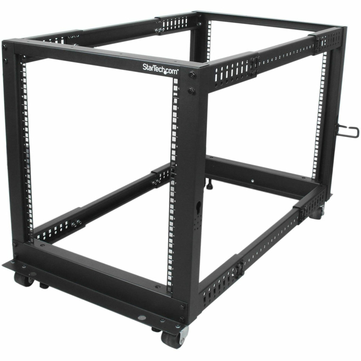 StarTech.com 4-Post 12U Mobile Open Frame Server Rack, 19" Network Rack with Casters, Rolling Rack for Computer/AV/Data/IT Equipment - 4POSTRACK12U