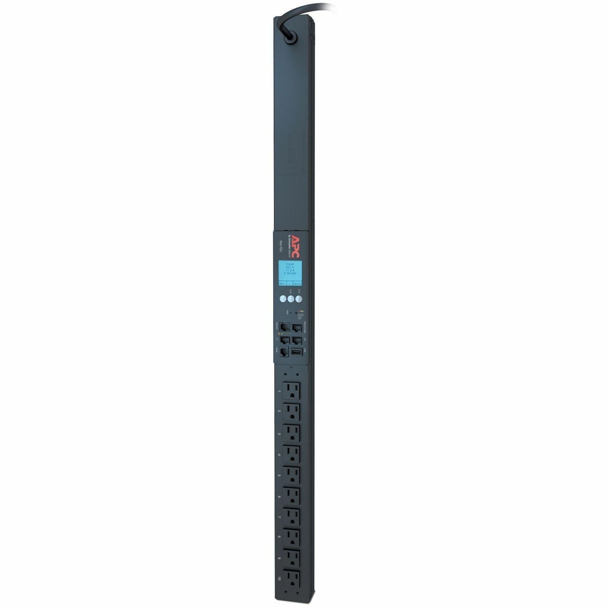 APC NetShelter Metered Rack PDU, 2G, 0U, 15A, 100-120V, 10 NEMA 5-15R outlets - AP8831