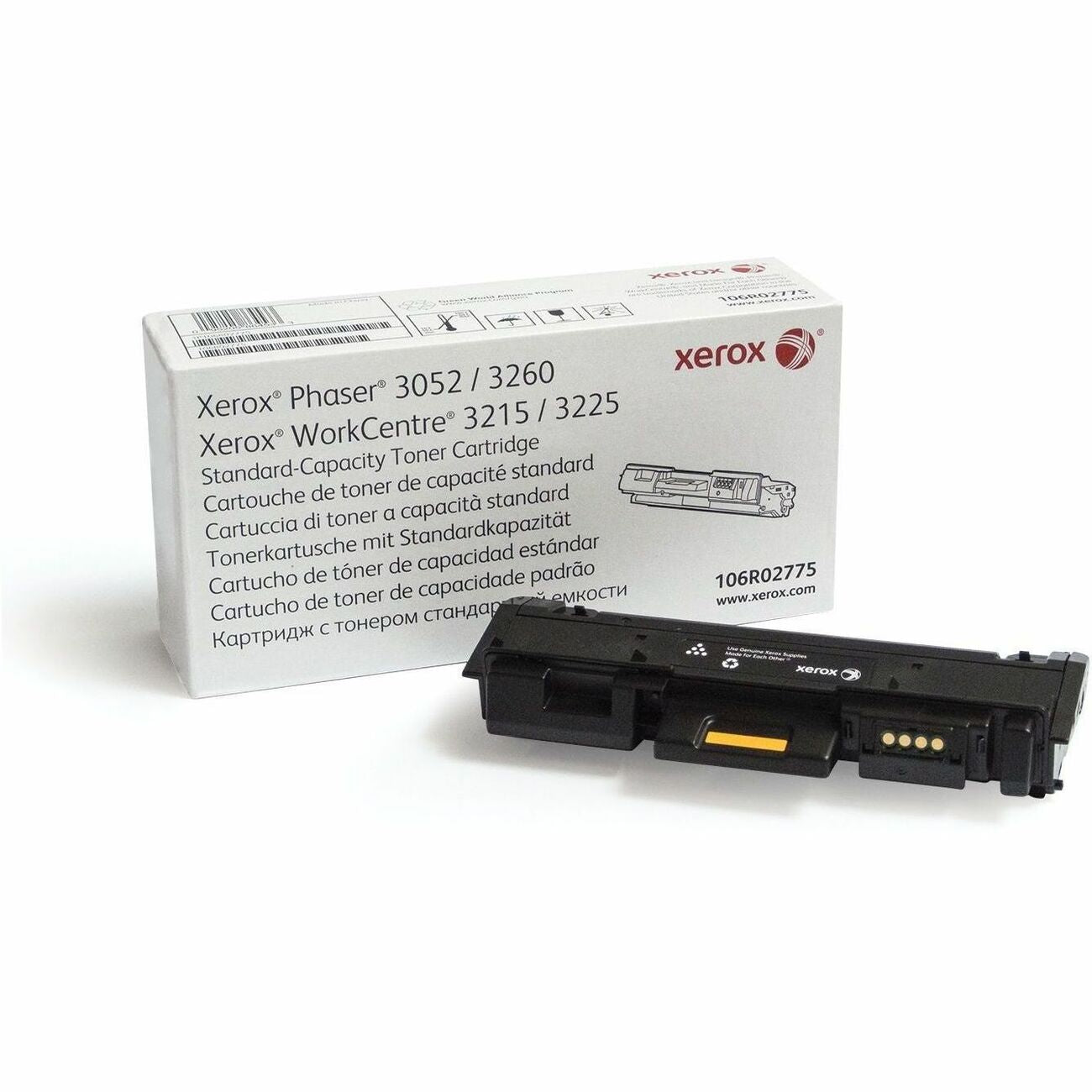 Xerox Genuine Phaser&reg; 3052/3260, WorkCentre&reg; 3215/3225 Black Standard capacity Toner Cartridge (1500 Pages) - 106R02775 - 106R02775
