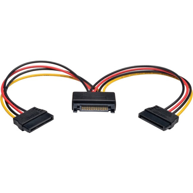 Tripp Lite by Eaton 15-Pin SATA Power Y Cable - M/2xF, 18 AWG, 6-in. (15.24 cm) - P947-06N-2P15