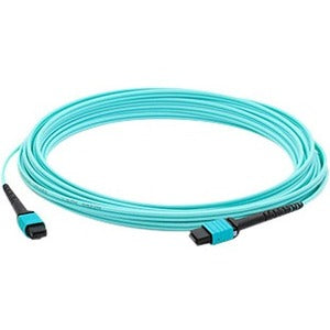 AddOn 1m MPO (Male) to MPO (Male) 12-Strand Aqua OM3 Straight Fiber OFNR (Riser-Rated) Patch Cable - ADD-MPOMPO-1M5OM3SM