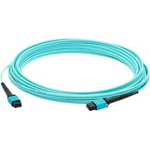 AddOn 3m MPO (Male) to MPO (Male) 12-Strand Aqua OM3 Straight Fiber OFNR (Riser-Rated) Patch Cable - ADD-MPOMPO-3M5OM3SM