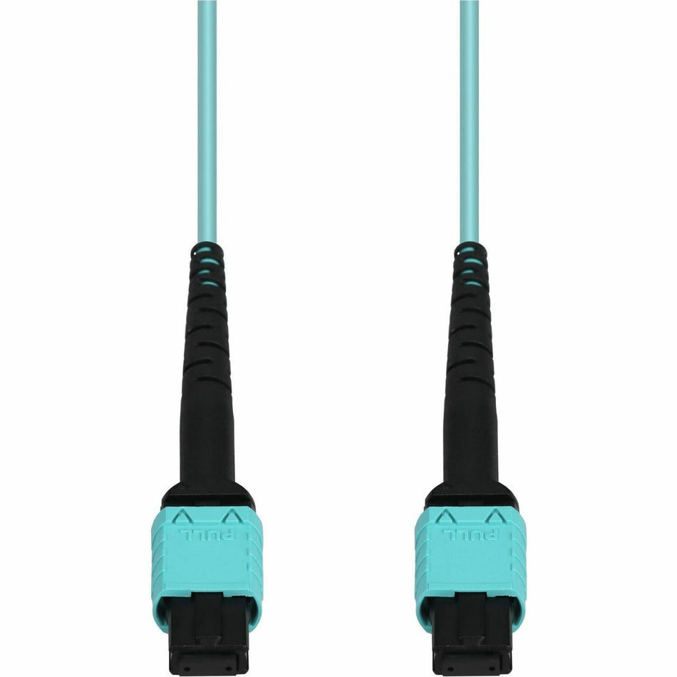 AddOn 3m MPO to MPO Aqua OM4 Duplex OFNR (Riser-Rated) 12-Strand MMF Fiber Patch Cable - ADD-MPOMPO-3M5OM4