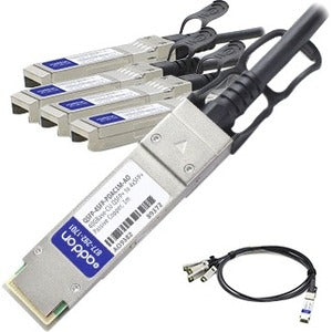 AddOn MSA and TAA Compliant 40GBase-CU QSFP+ to 4xSFP+ Direct Attach Cable (Passive Twinax, 1m) - QSFP-4SFP-PDAC1M-AO