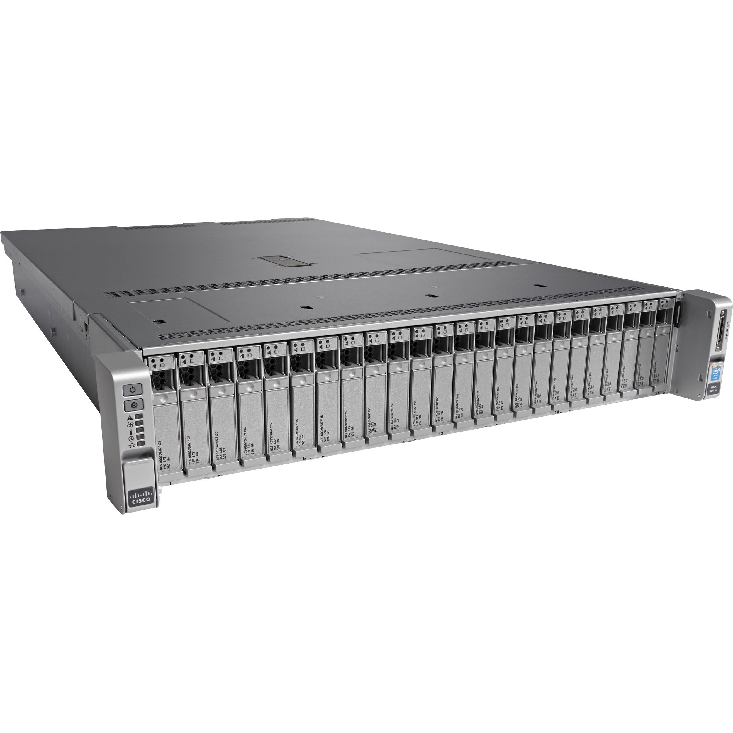 Cisco C240 M4 2U Rack Server - 2 x Intel Xeon E5-2620 v3 2.40 GHz - 16 GB RAM - 12Gb/s SAS, Serial Attached SCSI (SAS), Serial ATA Controller - UCS-SPR-C240M4-E2