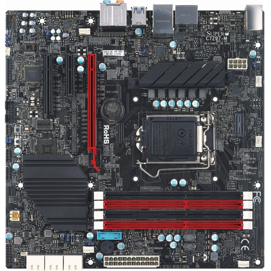 Supermicro C7Z97-M Desktop Motherboard - Intel Z97 Express Chipset - Socket H3 LGA-1150 - Micro ATX - MBD-C7Z97-M-O