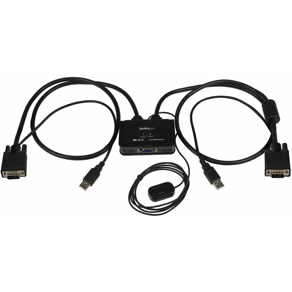 StarTech.com 2 Port USB VGA Cable KVM Switch - USB Powered with Remote Switch - SV211USB