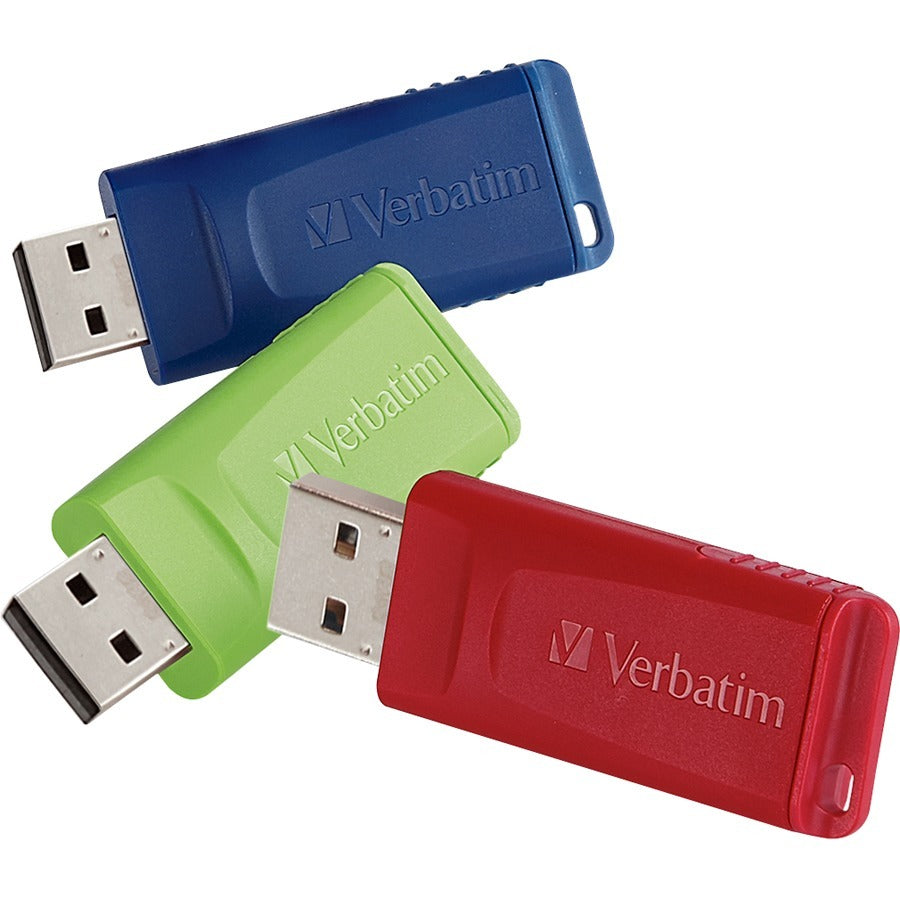 8GB Store 'n' Go&reg; USB Flash Drive - 3pk - Red, Green, Blue - 98703