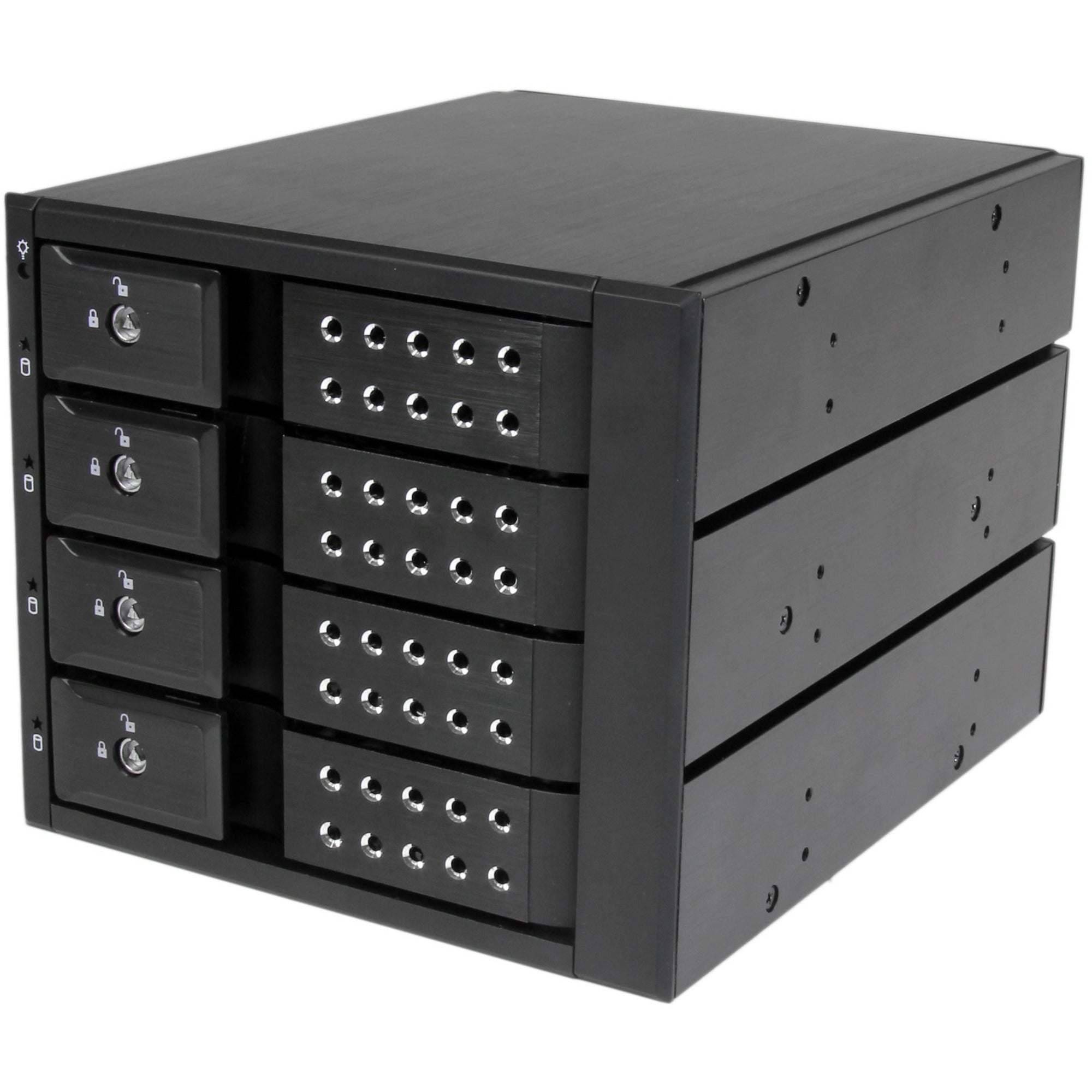 StarTech.com 4 Bay Aluminum Trayless Hot Swap Mobile Rack Backplane for 3.5in SAS II/SATA III - 6 Gbps HDD - HSB4SATSASBA