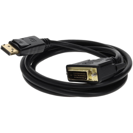 5PK 10ft DisplayPort 1.2 Male to DVI-D Dual Link (24+1 pin) Male Black Cables Which Requires DP++ For Resolution Up to 2560x1600 (WQXGA) - DISPLAYPORT2DVI10F-5PK