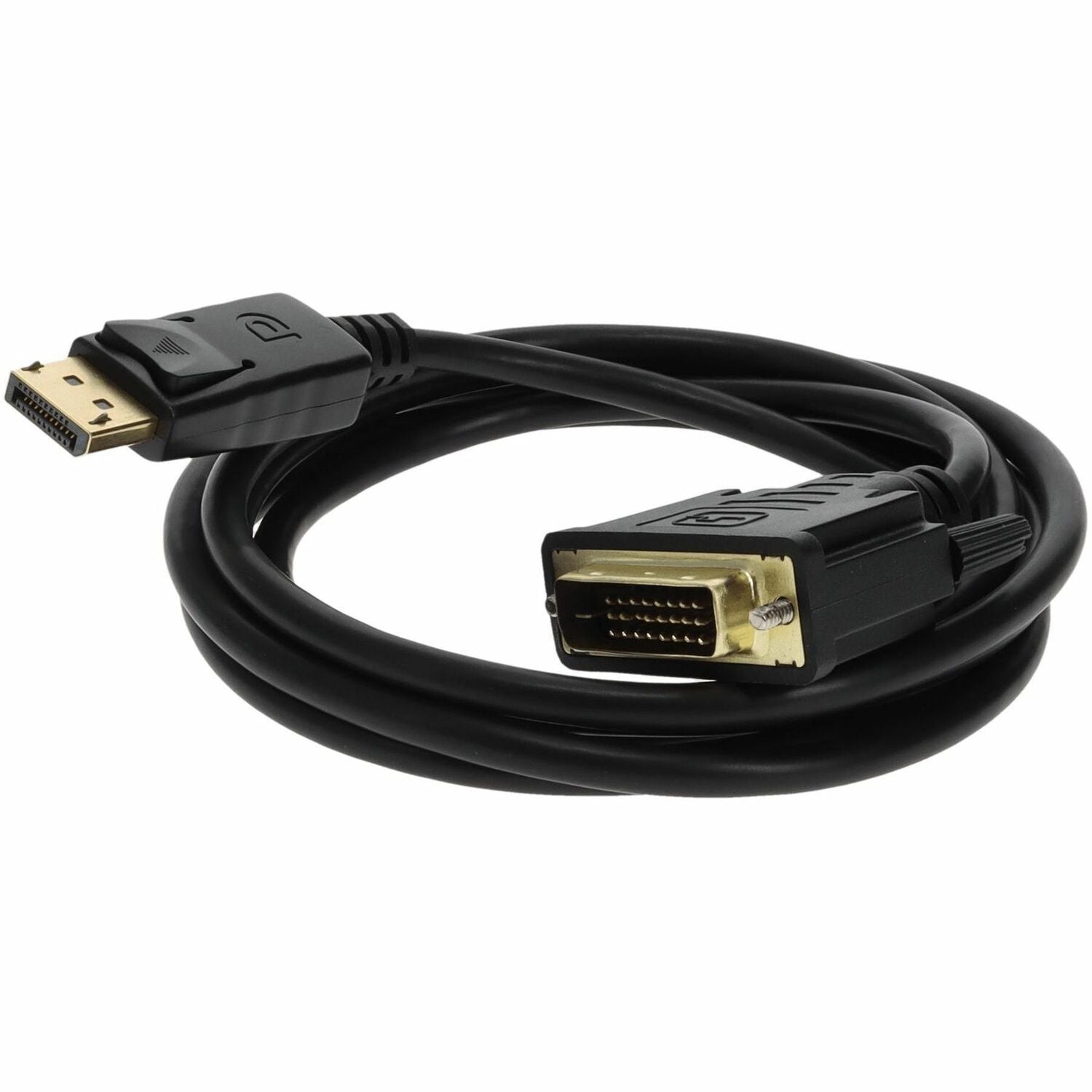 5PK 6ft DisplayPort 1.2 Male to DVI-D Dual Link (24+1 pin) Male Black Cables Which Requires DP++ For Resolution Up to 2560x1600 (WQXGA) - DISPLAYPORT2DVI6F-5PK